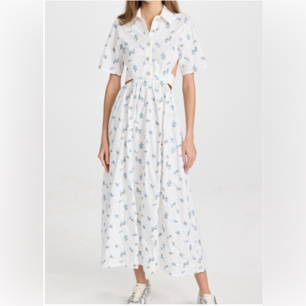 Sister Jane Lapis Shell Shirt Dress, Small, EUC